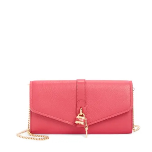 Chloe Handbags - NEW $895 CHLOÉ Aby Long Leather Wallet on a Chain in Crimson Pink!